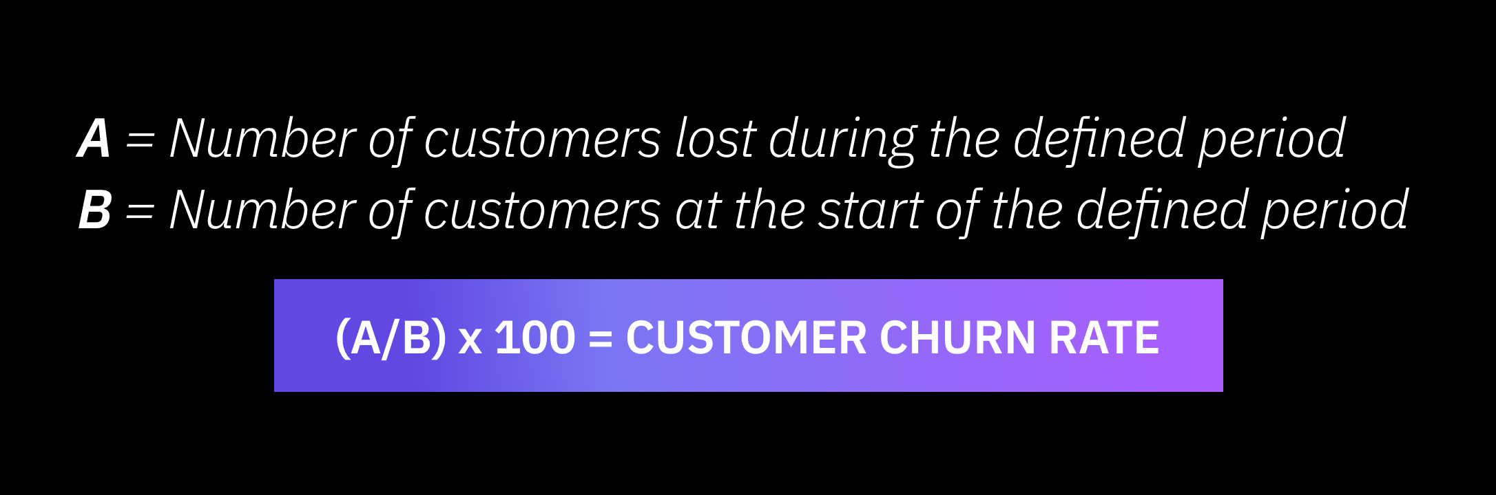Customer churn rate calculation 