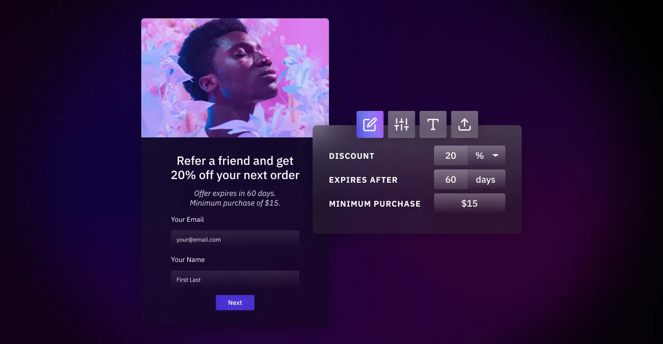 Customizing a referral code 