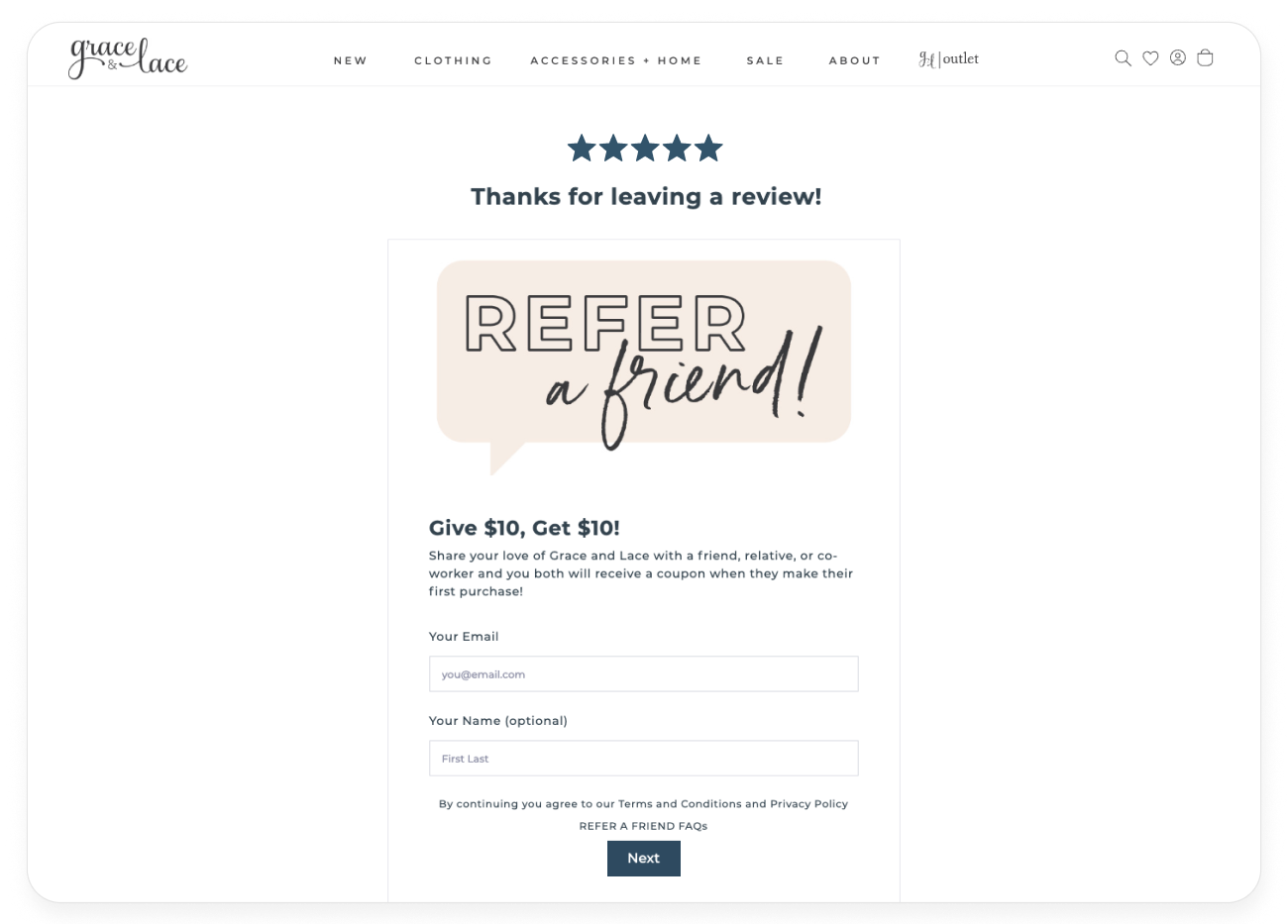 Grace and Lace referral program