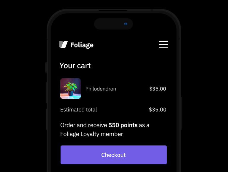 Preview points in the cart