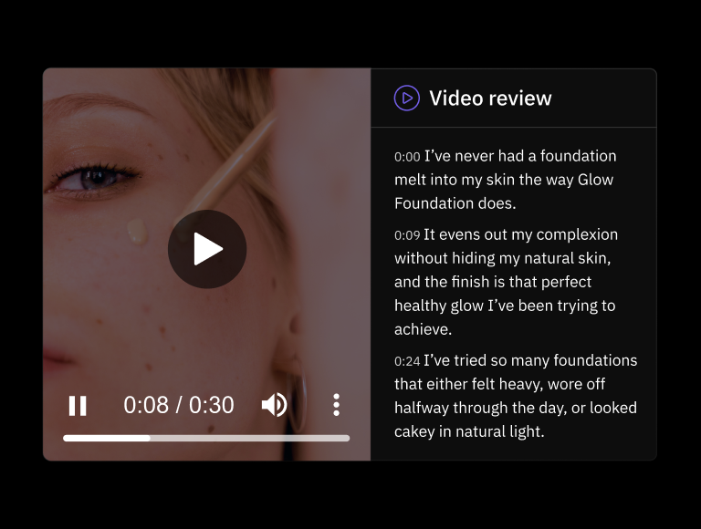 Create AI-generated transcripts for video reviews