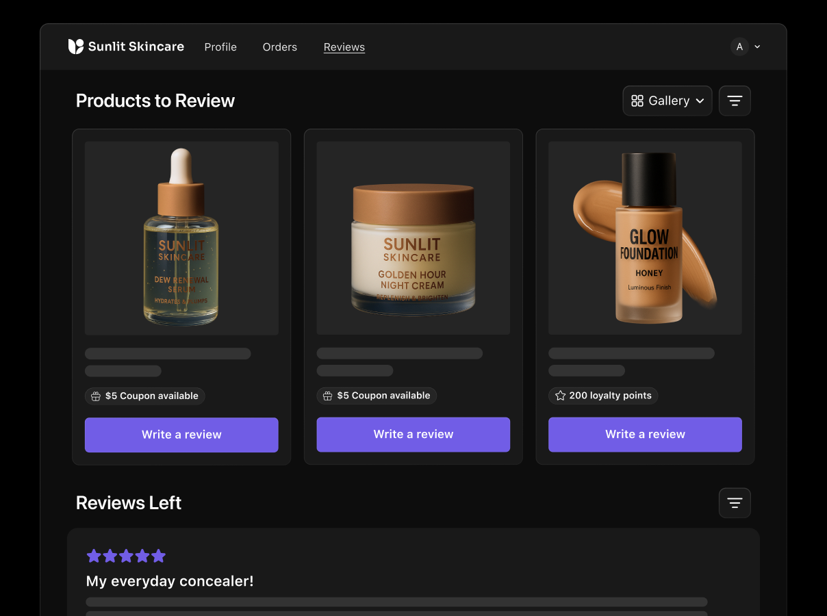 Turn customer accounts into a review engine