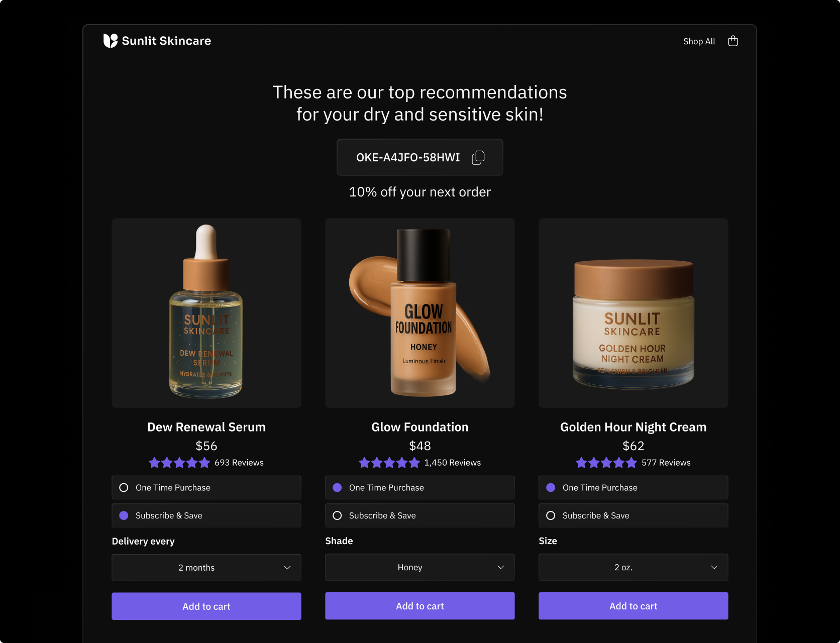 Turn quiz results into more sales