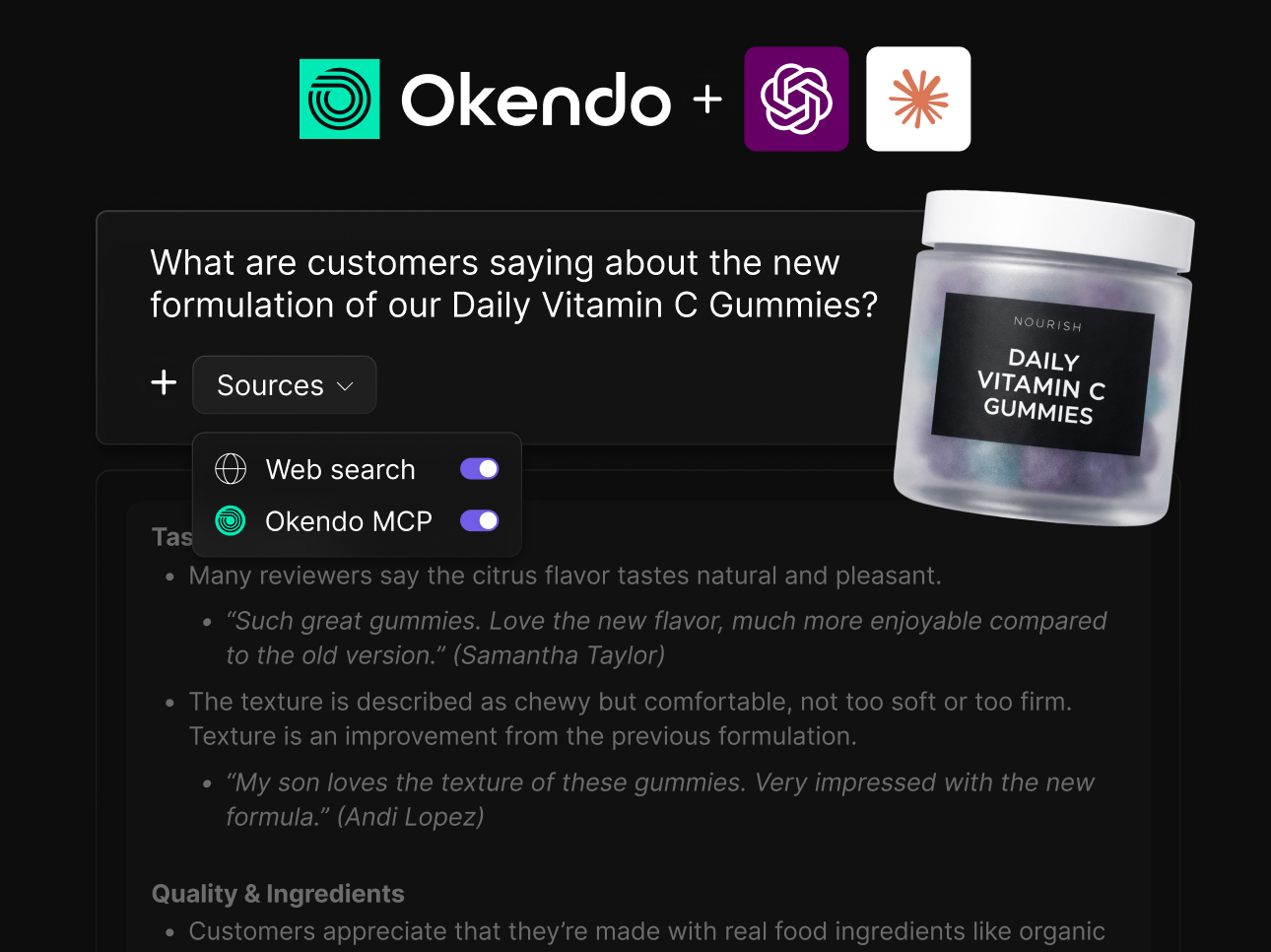 Query review insights with Okendo MCP
