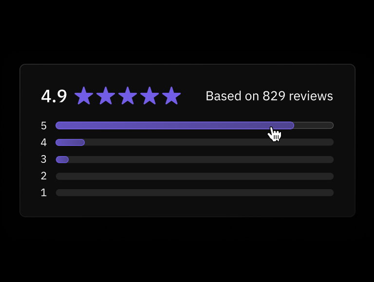Filter reviews by clicking on the star rating in the widget header