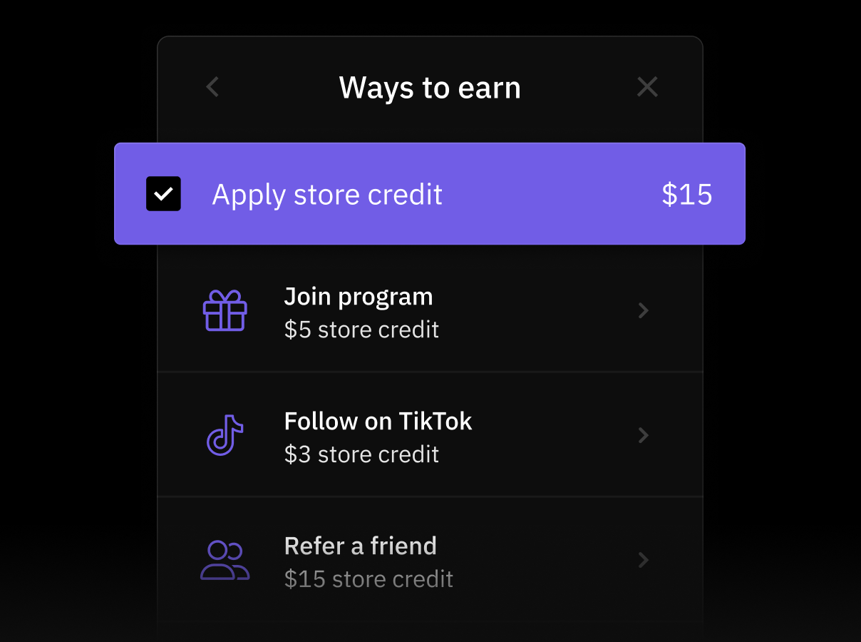 Offer store credit rewards across more earn rules