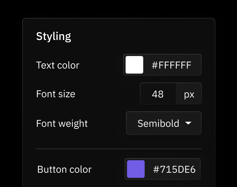 Custom styling